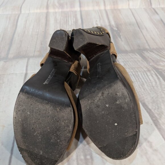 Harley Davidson Women's Gillian Tan Leather Strappy Studded Heels Size 8.5 - Picture 7 of 10